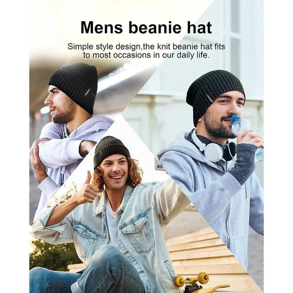 ❤️ Beanie Hat for Men  Women Warm Winter Knit Cuffed Beanie Soft Warm Ski Hats - Picture 5 of 7